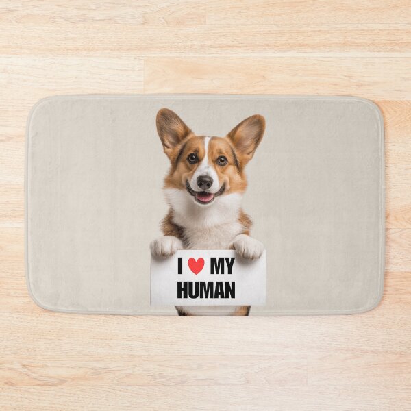 Artikelvorschau, Süßer Cardigan Welsh Corgi Hund mit Schild „Ich liebe meinen Menschen“ entworfen und verkauft von LazyOwlStore.