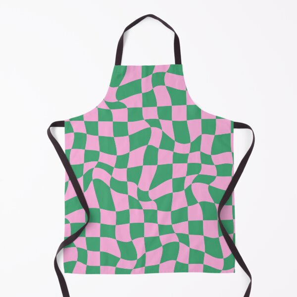 Item preview, Distorted Geometric Green and Pink Checkerboard Grid designed and sold by OneThreeSix.
