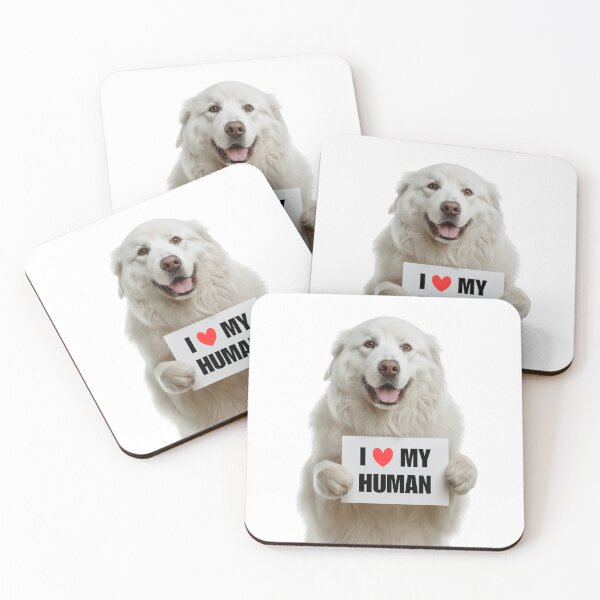 Item preview, Cute Great Pyrenees dog with Signboard I love my Human  designed and sold by LazyOwlStore.