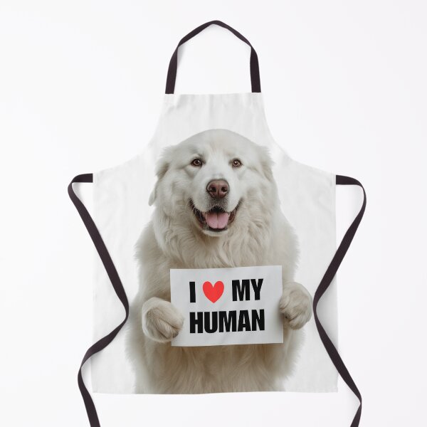 Item preview, Cute Great Pyrenees dog with Signboard I love my Human designed and sold by LazyOwlStore.