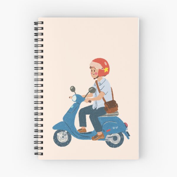 Item preview, Vietnamese Schoolboy with Helmet on Scooter designed and sold by RosalinesEyes.