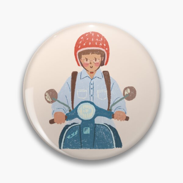 Item preview, Schoolboy with Watermelon Helmet on Scooter designed and sold by RosalinesEyes.