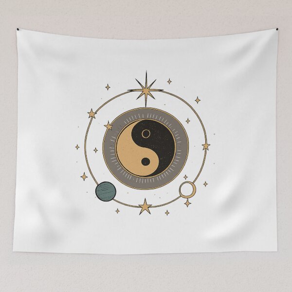 Item preview, Cosmic Balance: Yin-Yang in Astrological Style designed and sold by © Zenscape Studio 2025.