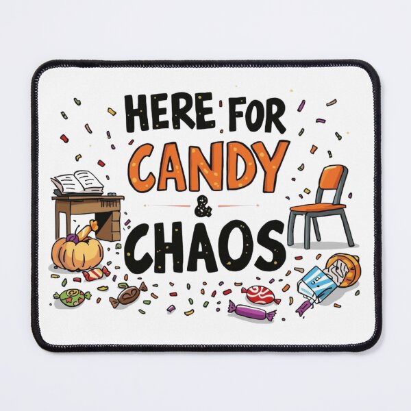 Item preview, Here for Candy and Chaos – Funny Halloween Teacher Design designed and sold by jelonkaa.