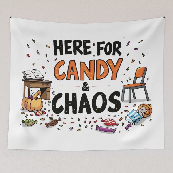 Item preview, Here for Candy and Chaos – Funny Halloween Teacher Design designed and sold by jelonkaa.