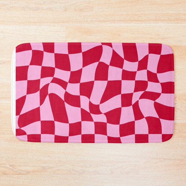 Item preview, Distorted Groovy Geometric Red and Pink Checkerboard Grid designed and sold by OneThreeSix.