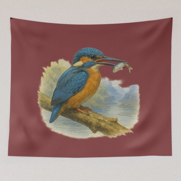 Item preview, Kingfisher on the river designed and sold by © Zenscape Studio 2025.