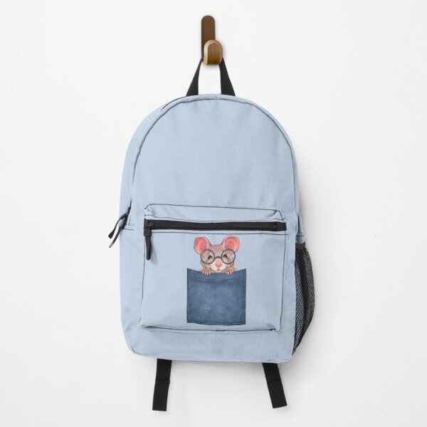 Item preview, Smart Mouse in Pocket with Glasses | Hand-Drawn Pet Art designed and sold by Gribanessa.