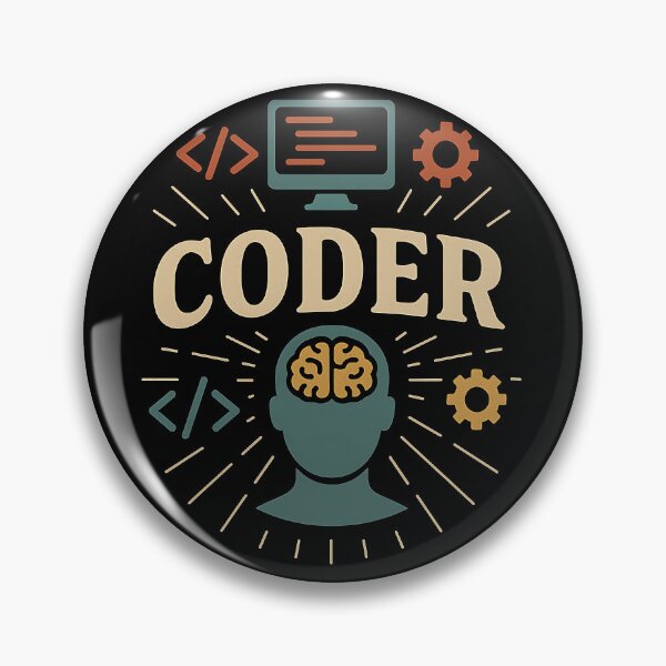 Item preview, Retro Coder Brain Design with Tech Icons designed and sold by Weorus.