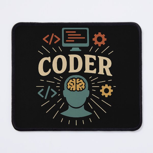 Item preview, Retro Coder Brain Design with Tech Icons designed and sold by Weorus.
