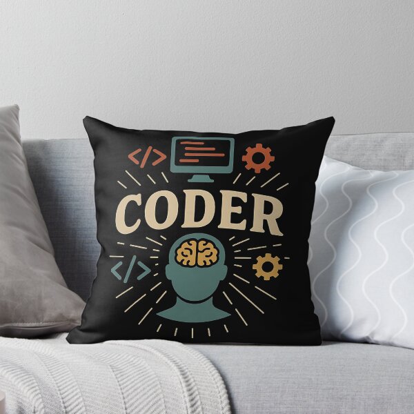 Item preview, Retro Coder Brain Design with Tech Icons designed and sold by Weorus.