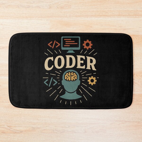 Item preview, Retro Coder Brain Design with Tech Icons designed and sold by Weorus.