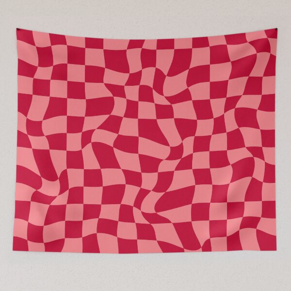 Item preview, Distorted Groovy Geometric Red Checkerboard Grid designed and sold by OneThreeSix.