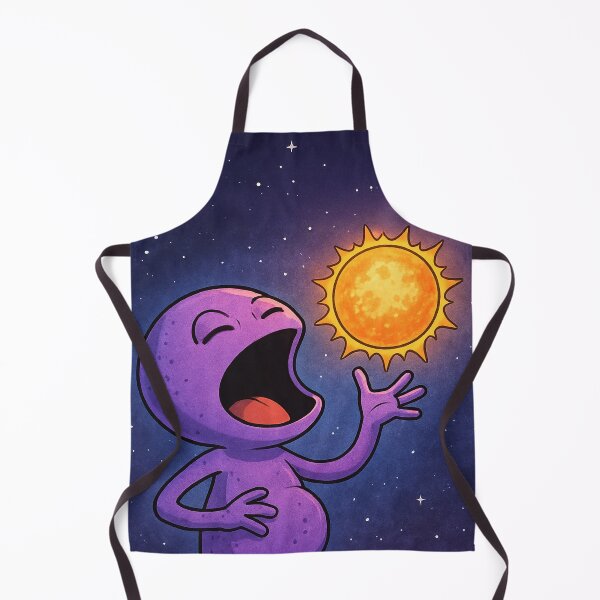 Item preview, Purple Alien Consuming a Gummy Sun in a Surreal Cosmic Scene designed and sold by TheDezignKitchen.