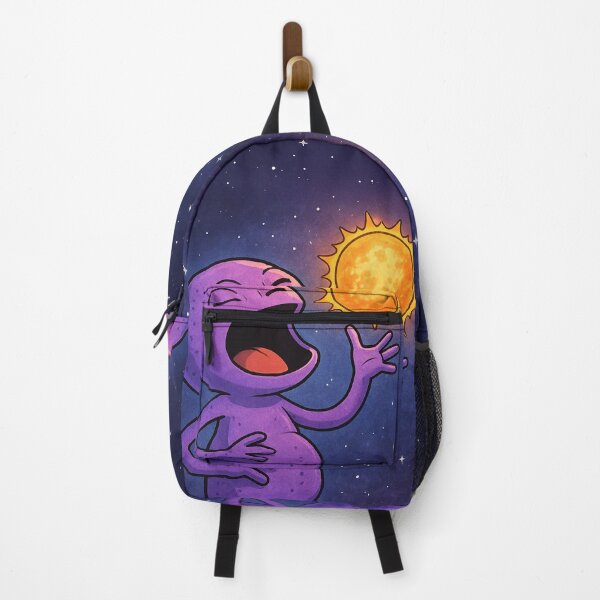 Item preview, Purple Alien Consuming a Gummy Sun in a Surreal Cosmic Scene designed and sold by TheDezignKitchen.