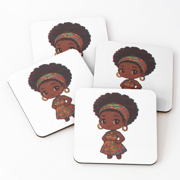 Item preview, ✨ Chibi African Girl | Vintage Glitch Aesthetic | Kawaii Retro Art ✨ designed and sold by OsasChild.