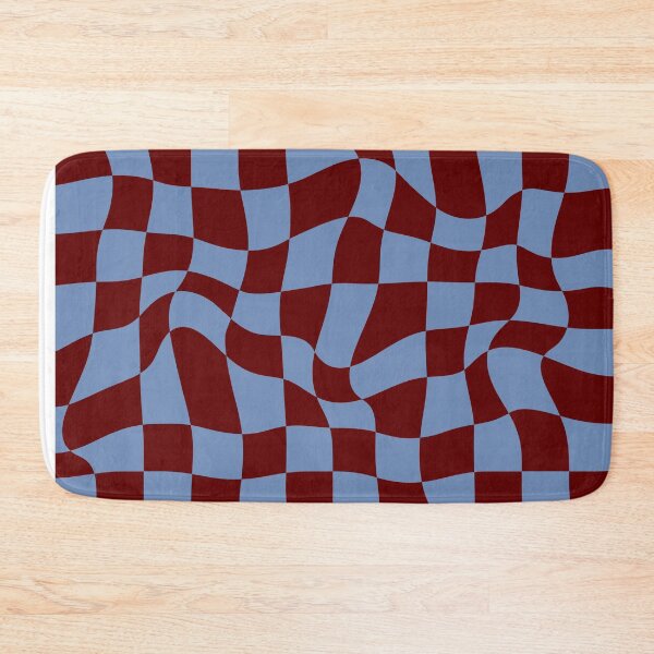 Item preview, Distorted Groovy Geometric Dark Red and Blue Checkerboard Grid designed and sold by OneThreeSix.