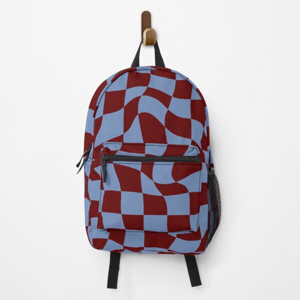 Item preview, Distorted Groovy Geometric Dark Red and Blue Checkerboard Grid designed and sold by OneThreeSix.