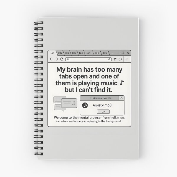 Item preview, My Brain Has Too Many Tabs Open Anxiety.mp3 Browser Meme designed and sold by VoidBloom Studio.