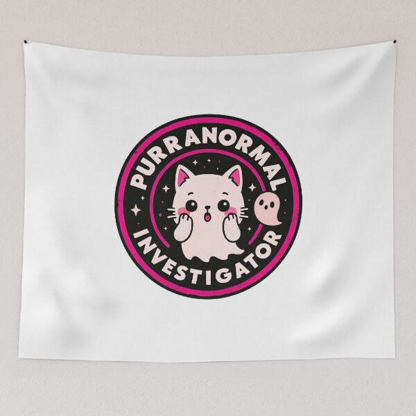 Item preview, Purranormal Investigator | Cute Kawaii Ghost Cat Funny Design (pink) designed and sold by OsasChild.