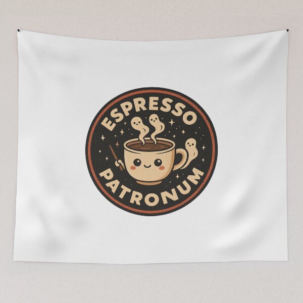 Item preview, Espresso Patronum | Kawaii Coffee Magic Cup Funny Design (brown) designed and sold by OsasChild.