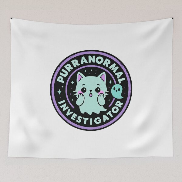 Item preview, Purranormal Investigator | Cute Kawaii Ghost Cat Funny Design (purple/blue) designed and sold by OsasChild.