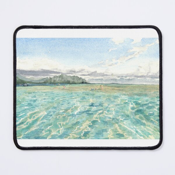 Item preview, Kaneohe Sand Bar Watercolor designed and sold by FaireWaveArt.