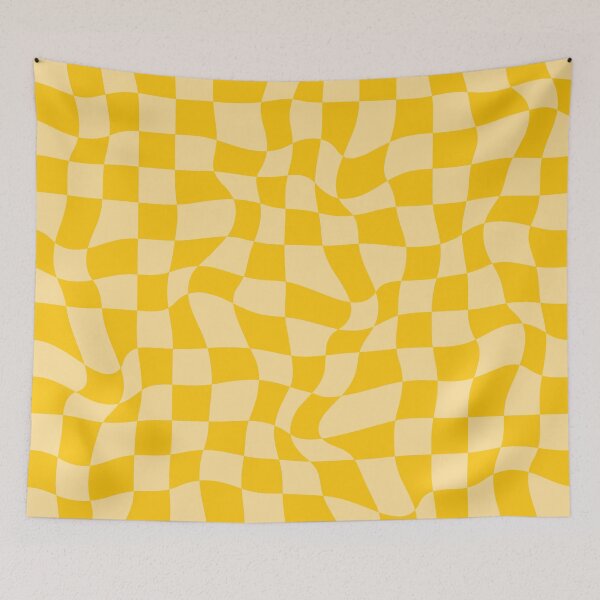 Item preview, Distorted Groovy Geometric Yellow Checkerboard Grid designed and sold by OneThreeSix.