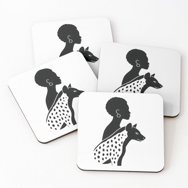 Item preview, Minimalist Black Woman with Hyena Silhouette | Modern Afro Art Print designed and sold by OsasChild.