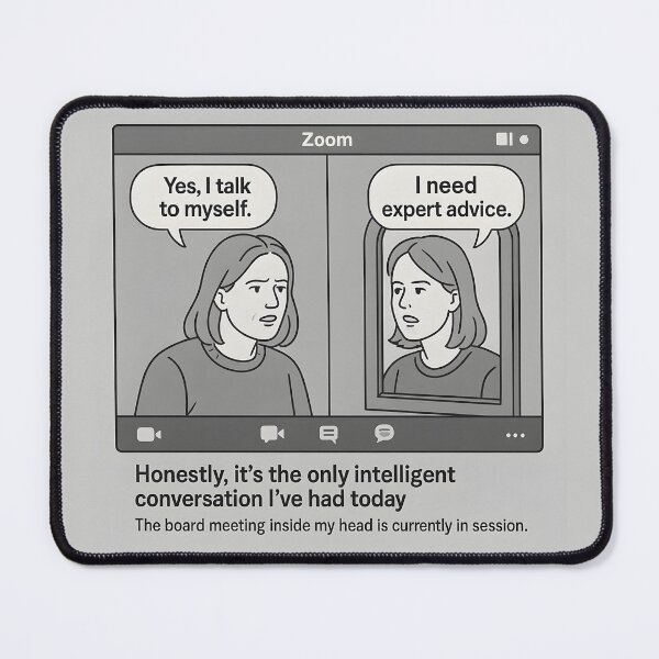Item preview, Yes I Talk to Myself I Need Expert Advice Zoom Call Meme designed and sold by VoidBloom Studio.