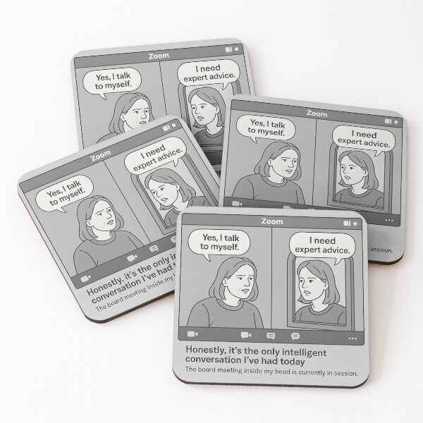 Item preview, Yes I Talk to Myself I Need Expert Advice Zoom Call Meme designed and sold by VoidBloom Studio.
