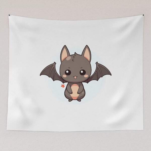 Item preview, Blushy Kawaii Bat Chibi – Cute Funny Vampire Bat designed and sold by OsasChild.