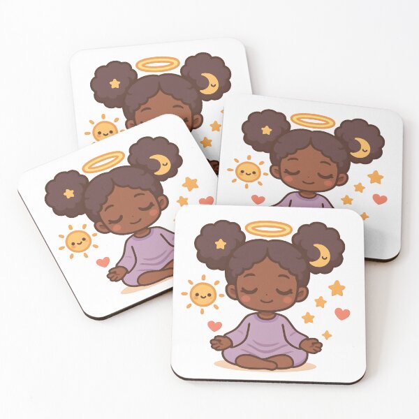 Item preview, Kawaii Afro Meditation Girl | Cute Spiritual Afrocentric Anime Art designed and sold by OsasChild.