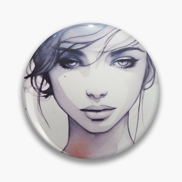 Item preview, Artistic watercolor portrait of a young woman with a feather and colorful splashes, showcasing modern creative techniques designed and sold by anytka.