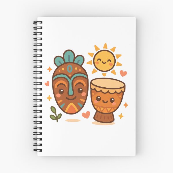 Item preview, Kawaii African Mask and Drum | Cute Afrocentric Music Art designed and sold by OsasChild.