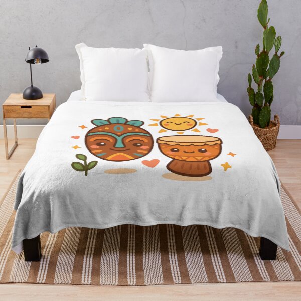Item preview, Kawaii African Mask and Drum | Cute Afrocentric Music Art designed and sold by OsasChild.