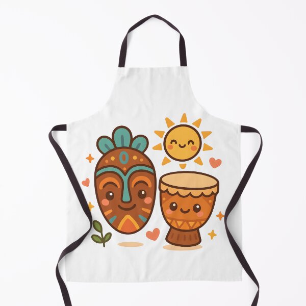 Item preview, Kawaii African Mask and Drum | Cute Afrocentric Music Art designed and sold by OsasChild.