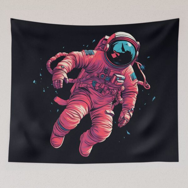 Item preview, Astronaut floating in air with black background designed and sold by anytka.
