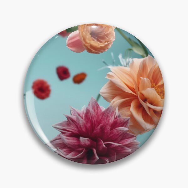 Item preview, Beautiful spring flowers flying in the air, against teal background. Creative spring floral layout. Minimal birthday, valentines or wedding concept designed and sold by anytka.