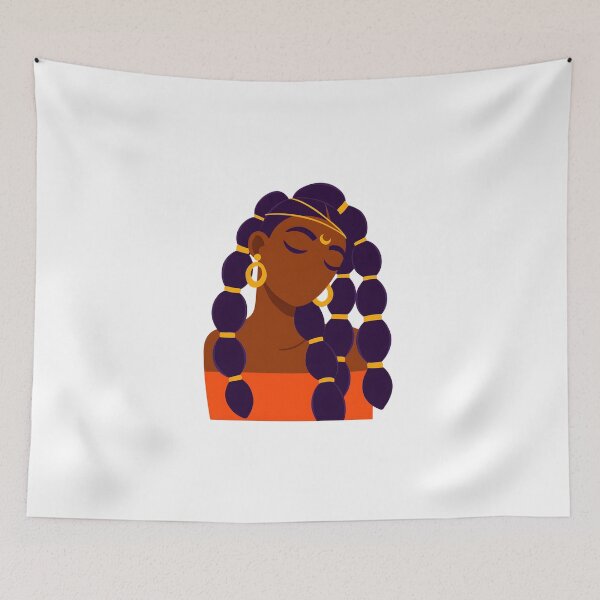 Item preview, Crescent Moon Goddess Black Woman | Minimalist Afrocentric Art designed and sold by OsasChild.