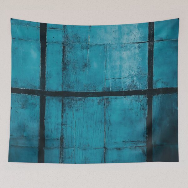 Item preview, Bold teal textured wall design designed and sold by anytka.