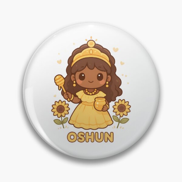 Item preview, Kawaii Oshun Chibi – Cute Pastel Orisha Art with Sunflowers & Honey designed and sold by OsasChild.