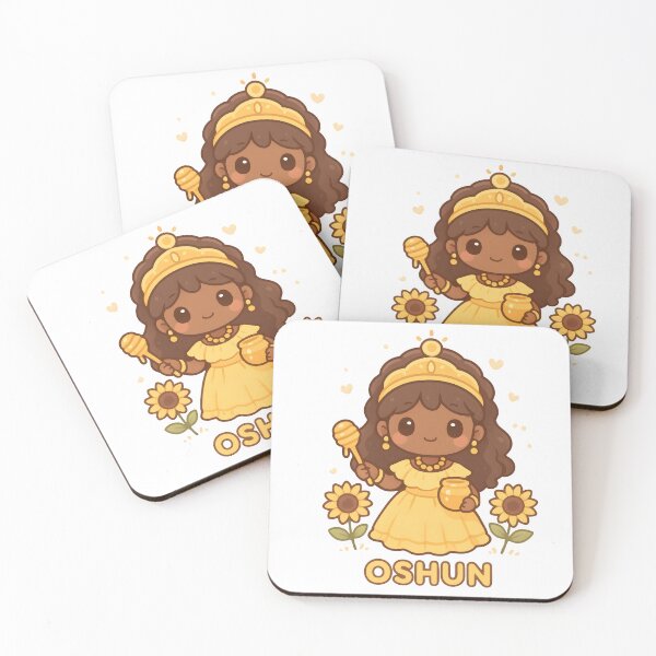 Item preview, Kawaii Oshun Chibi – Cute Pastel Orisha Art with Sunflowers & Honey designed and sold by OsasChild.