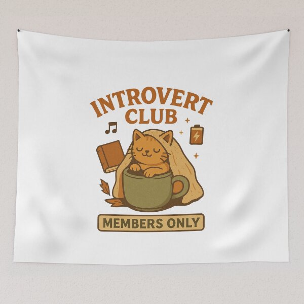 Item preview, Introvert Club – Retro Cozy Vibes designed and sold by RouniBoutique.