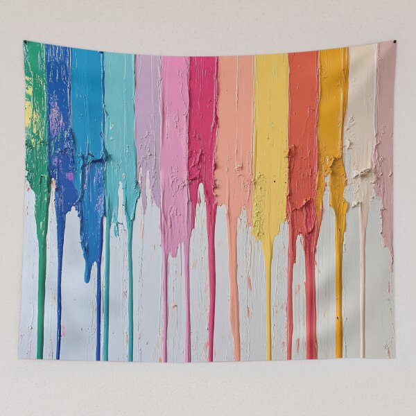 Item preview, Colorful paint drips on a canvas designed and sold by anytka.