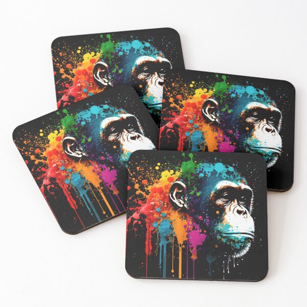 Item preview, Graffiti with a monkey on dark background with a splash, color art designed and sold by anytka.