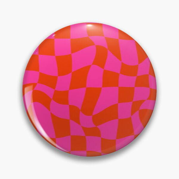 Item preview, Distorted Groovy Geometric Orange and Hot Pink Checkerboard Grid designed and sold by OneThreeSix.
