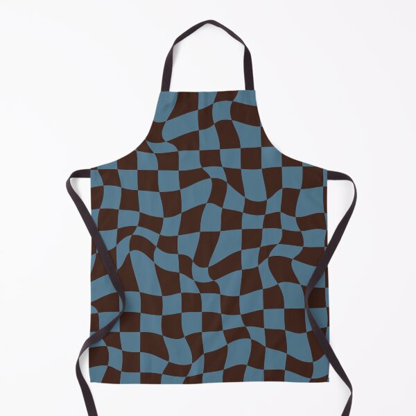 Item preview, Distorted Groovy Geometric Brown and Blue Checkerboard Grid designed and sold by OneThreeSix.