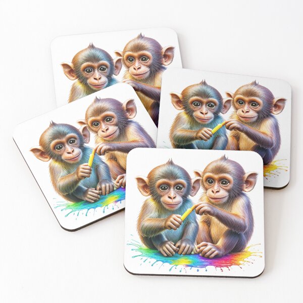 Item preview, Monkey Colour Splash – Playful Safari Wildlife Art | Joy & Curiosity designed and sold by BhavnaGamiArts.