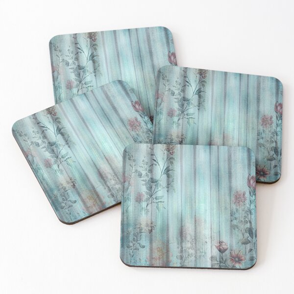 Item preview, Vintage Floral Grunge Roses on Distressed Blue Background  Shabby Chic Botanical Art” designed and sold by Groovy Looks.